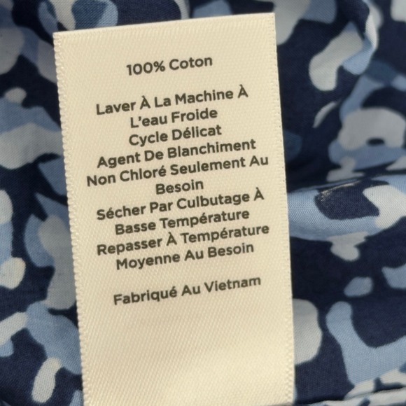 NEW Talbots Petite Womens Blue Leopard Print Button Up Long Sleeve Shirt P - Picture 5 of 6